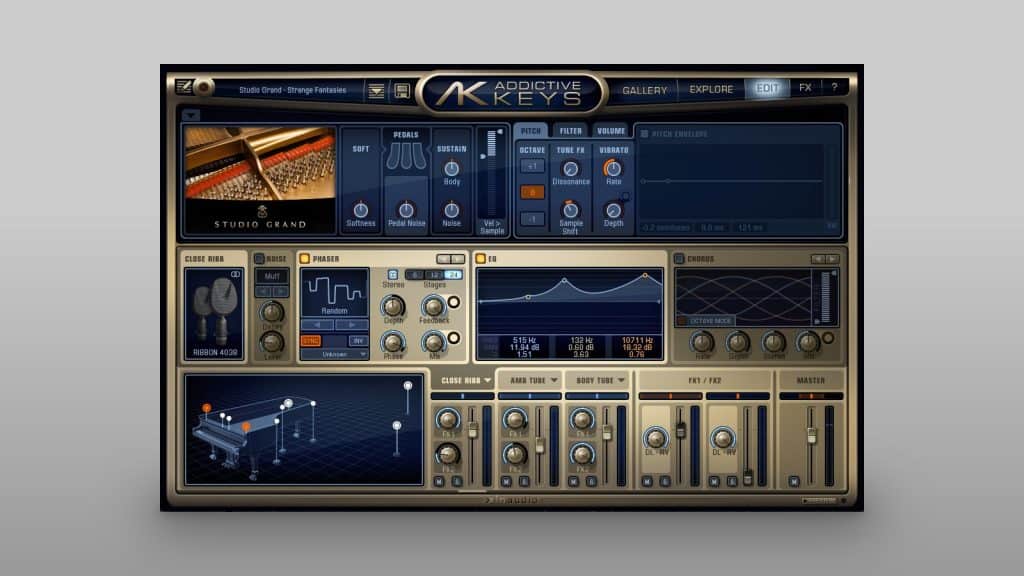 XLN Audio Addictive Keys bietet vielseitige Edit-Möglichkeiten zur Klanggestaltung
