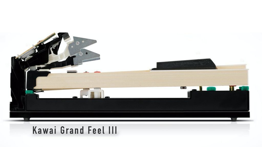 Tastaturmodell der Grand Feel III Hmmermechanik-Tastatur, wie sie in CA79 und CA99 verbaut ist. (Bildquelle: Kawai)