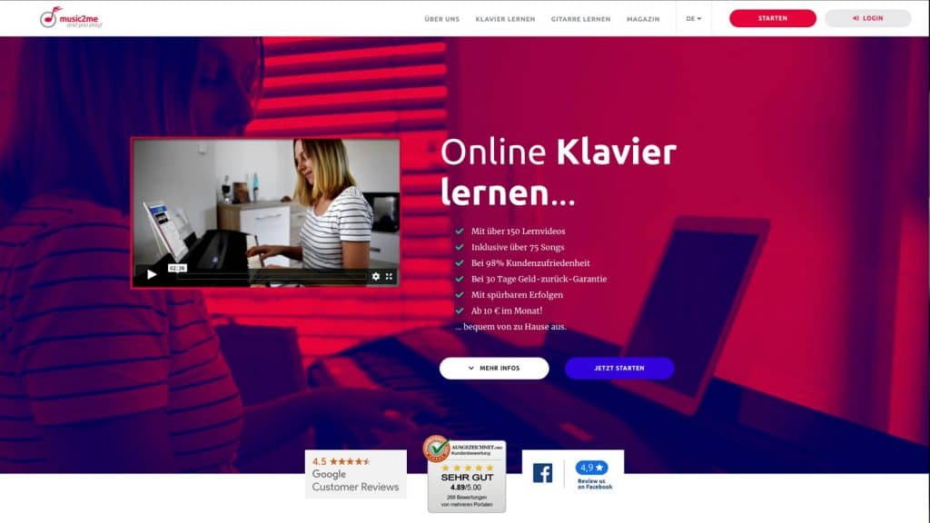 music2me - Online Klavierschule