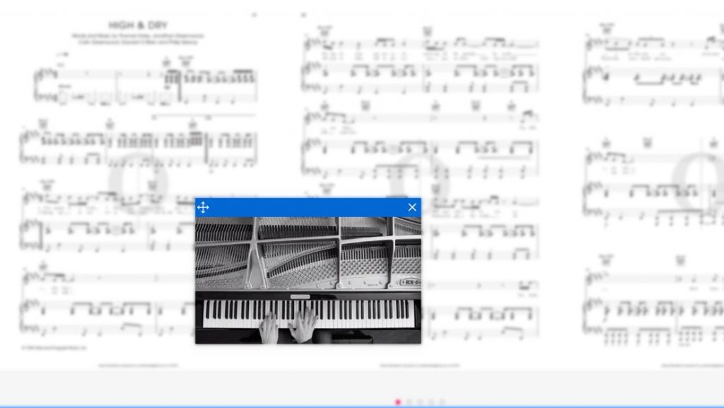 Klaviernoten online: On-screen-Video-Player