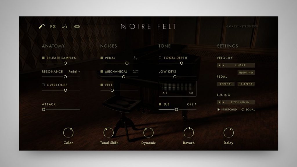 Native Instruments Noire bietet zahlreiche Klangdetails