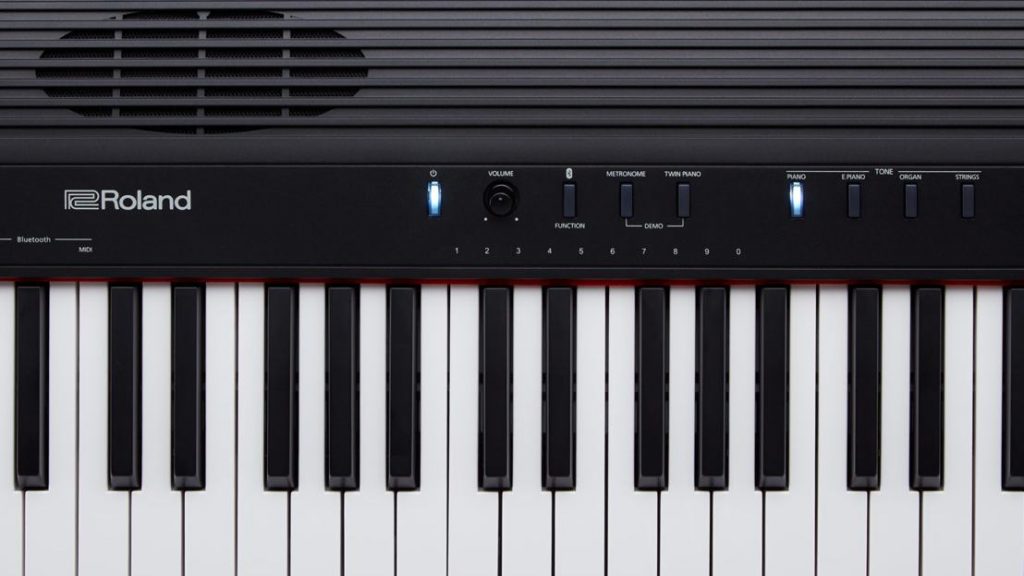Das Roland GO:PIANO 88 bietet vier Sounds: Piano, E-Piano, Organ, Strings. (Bildquelle: Roland)