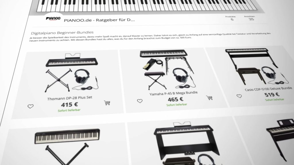 Noch viel besser als Klavier online spielen: Ein Anfänger E-Piano im günstigen Bundle kaufen und gleich richtig loslegen.