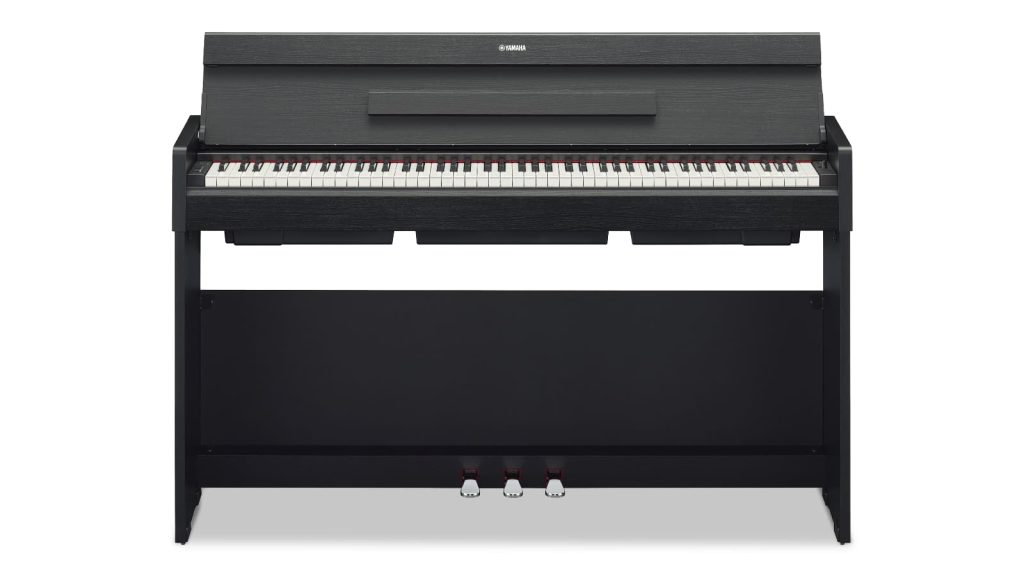 Yamaha YDP-S35 in schwarz mit geöffnetem Tastaturdeckel (Bildquelle: Yamaha)