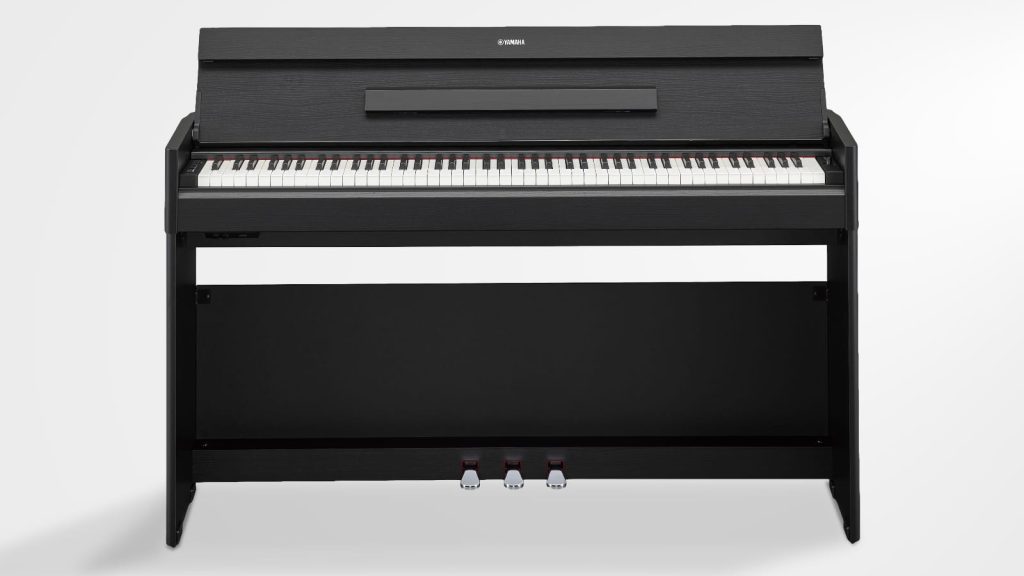Yamaha YDP-S55 in schwarz mit geöffentem Tastaturdeckel (Bildquelle: Yamaha)