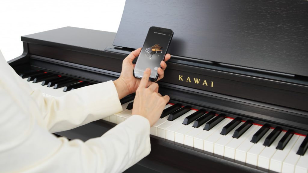 Die PianoRemote App ist kostenlos für Android und iOS erhältlich und lässt sich drahtlos über Bloetooth mit dem Kawai CN-201 koppeln. (Bildquelle: Kawai)