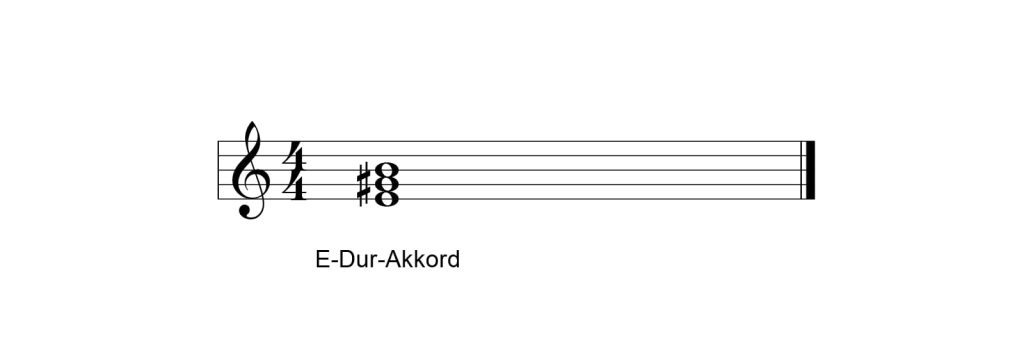 Der E-Dur-Akkord besteht aus den Tönen E, Gis und H.