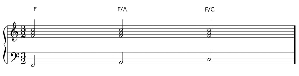 Mit akkordeigenen Tönen können zwei Slash-Akkorde pro Harmonie gebildet werden.
