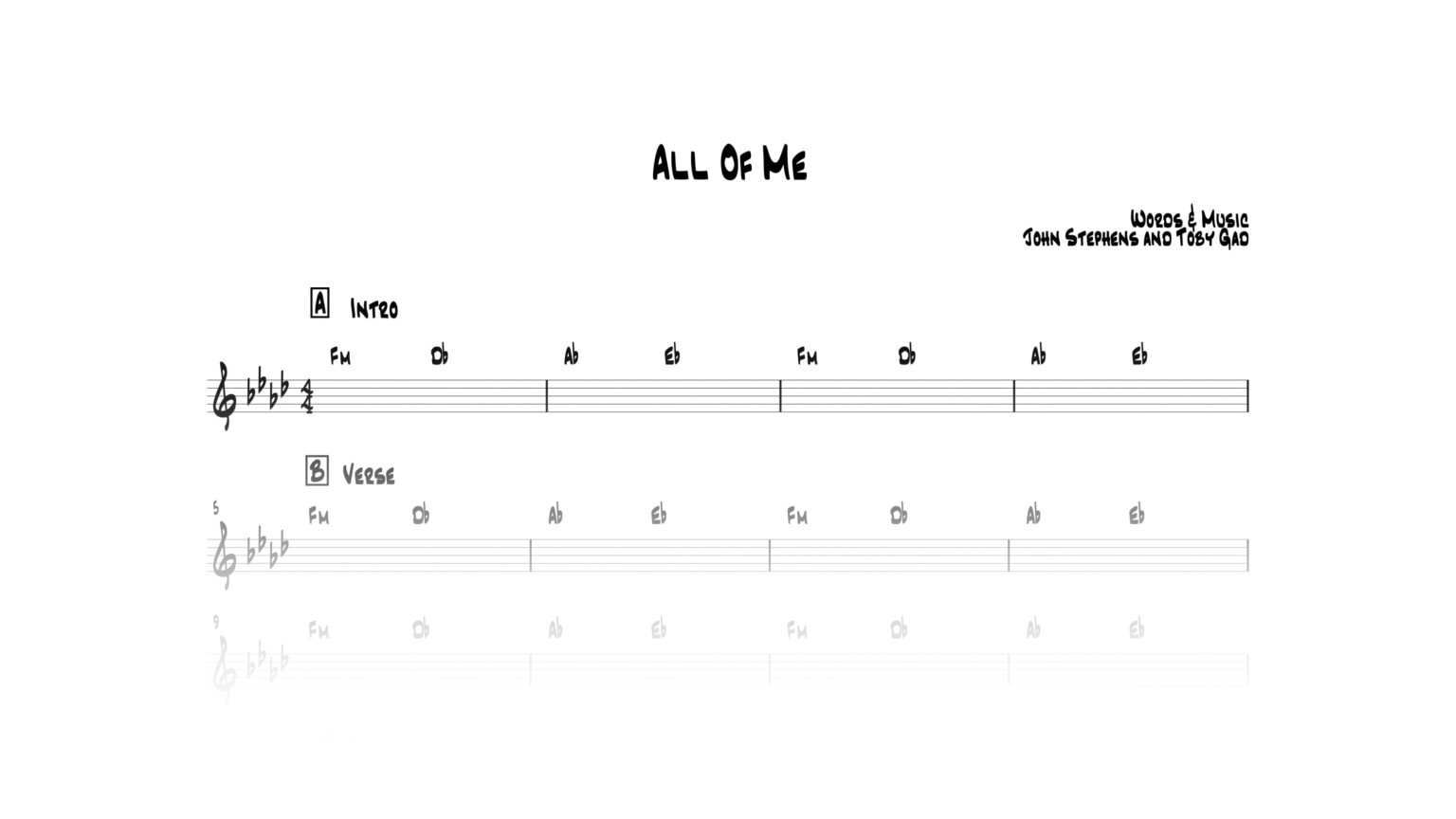 All Of Me Piano Chords