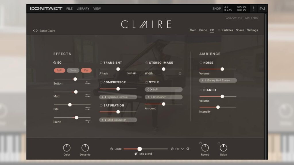 Das FX-Tab beherbergt nur einen Teil der implementierten Effekte.