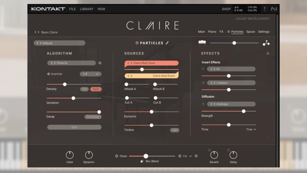 Die Particles-Engine triggert zusätzliche Samples im Stile der Player Pianos von Ólafur Arnalds.