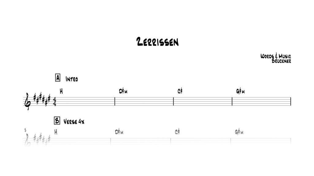 Bruckner: Zerrissen - Leadsheet kostenlos herunterladen