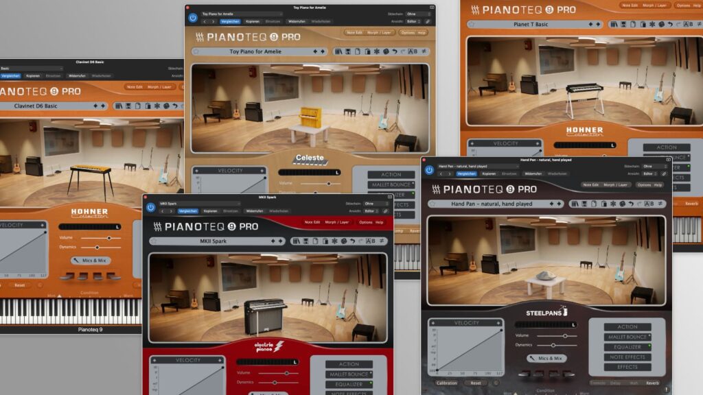 Außer Klavier beherrscht Modartt Pianoteq 9 viele weitere Instrumente: Vintage Keyboards, Celesta und sogar Hand Pans.