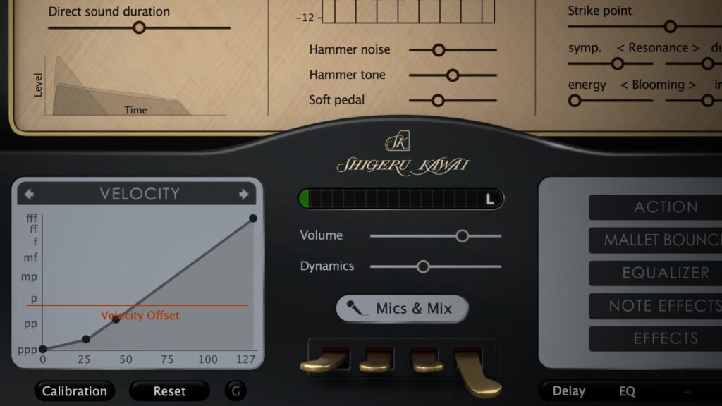 Dank Velocity Offset wird die Einstellung des Dynamikverhaltens sehr vereinfacht.