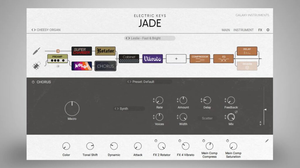 Neben über 100 Presets für Effekt-Kombinationen stehen bei jedem Effekt auch individuelle Presets zur Auswahl.
