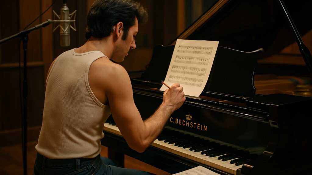 Songwriting im Studio mit einem Bechstein Concert Grand (Quelle: KI-generiertes Bild, ChatGPT)