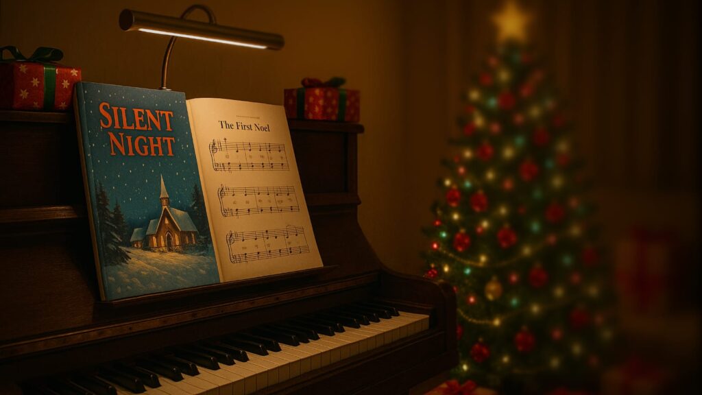 Weihnachtslieder am Klavier spielen