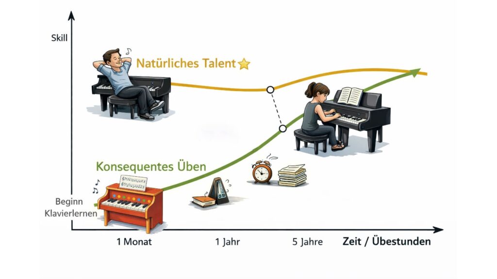 Klavier üben vs. Talent