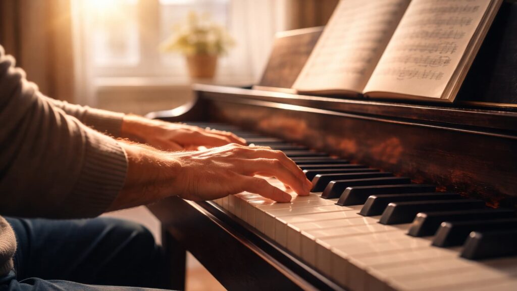 Morgens Klavier üben - immer eine gute Idee.