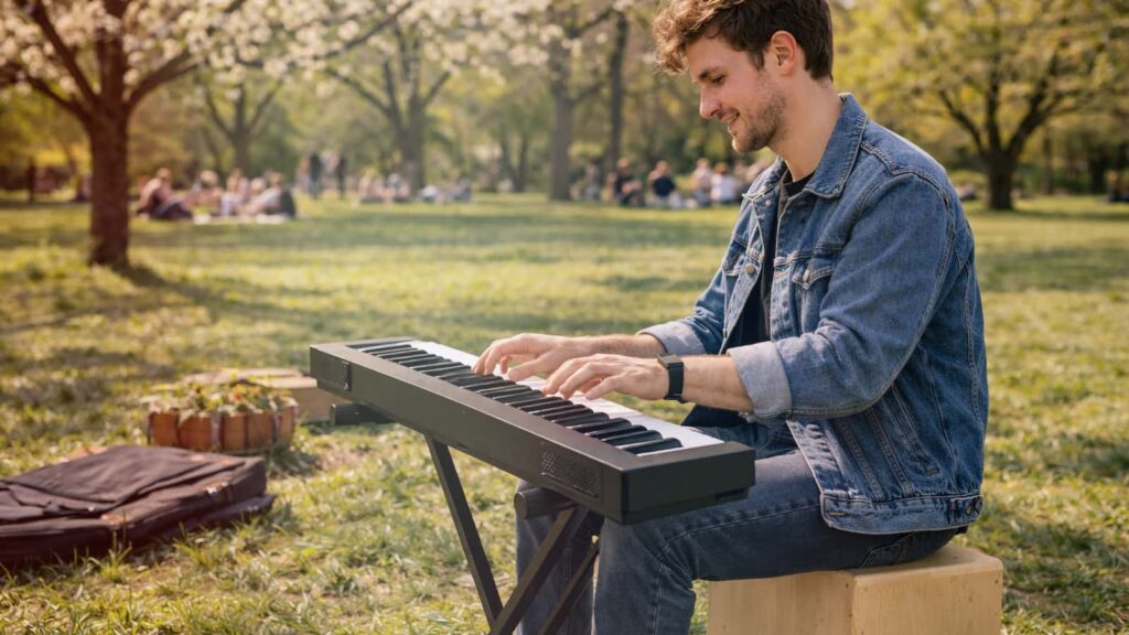 Mehr als Percussion-Instrument: Cajon als Klavierhocker